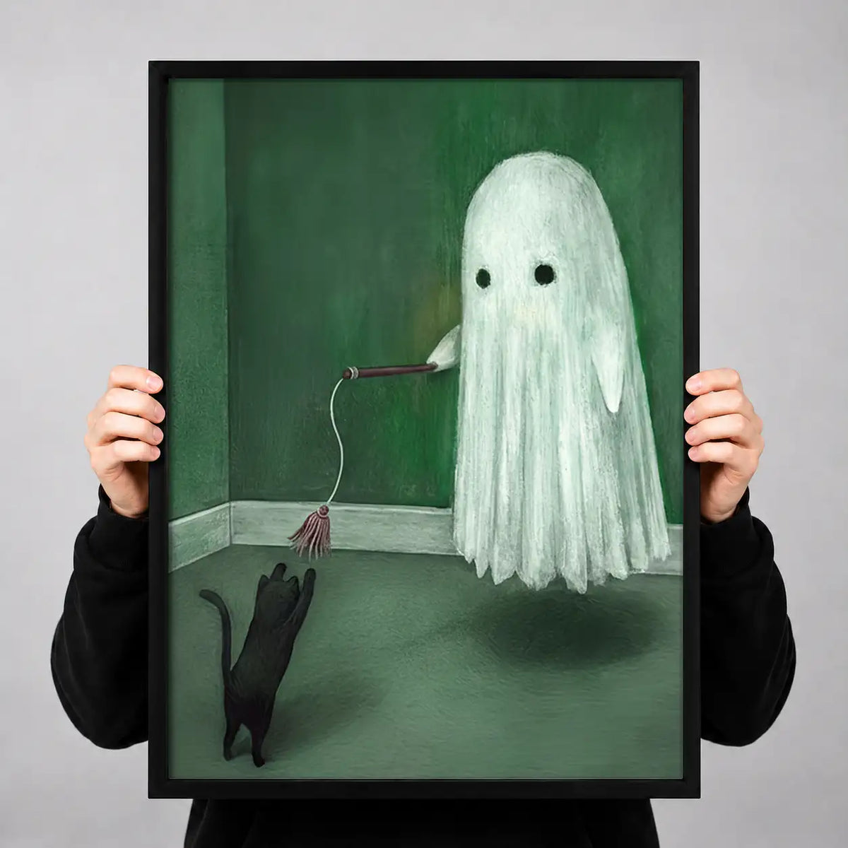 Ghost Resting in Green Bed Wall Art 3