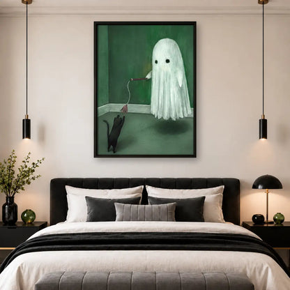Ghost Resting in Green Bed Wall Art 4