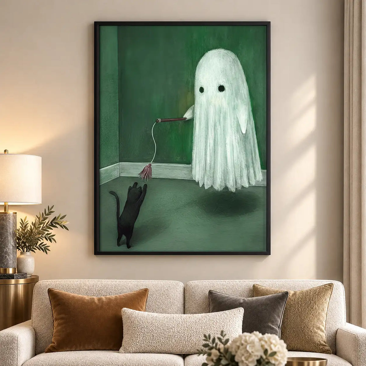 Ghost Resting in Green Bed Wall Art 5