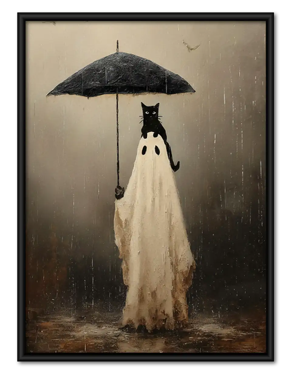 Ghost Walking beneath Umbrella Wall Art 1