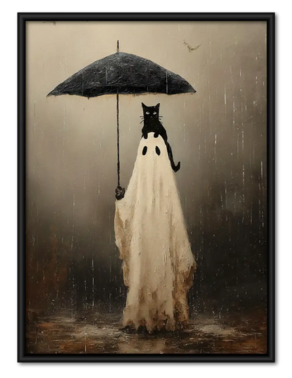 Ghost Walking beneath Umbrella Wall Art
