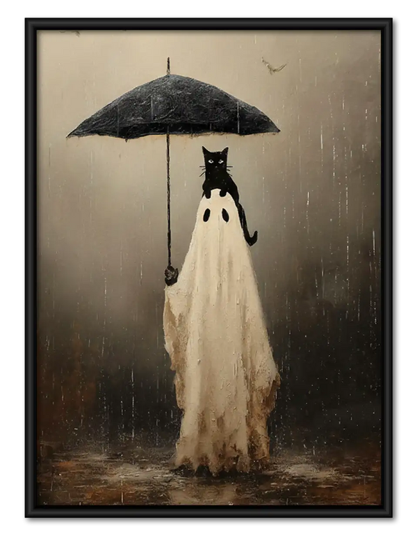 Ghost Walking beneath Umbrella Wall Art