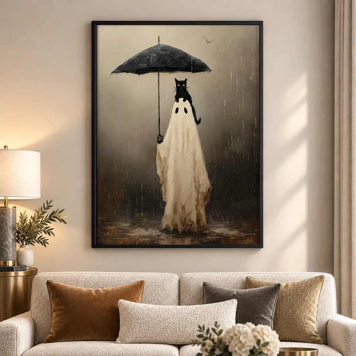 Ghost Walking beneath Umbrella Wall Art 5