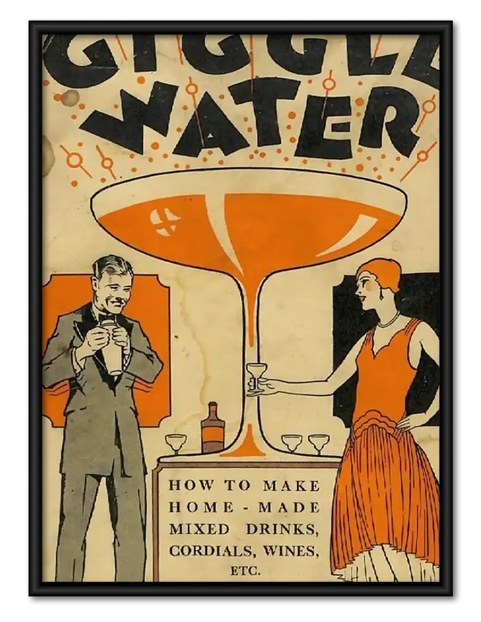 Giggle Water Vintage Cocktail Wall Art 1