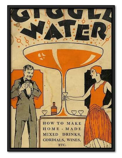 Giggle Water Vintage Cocktail Wall Art