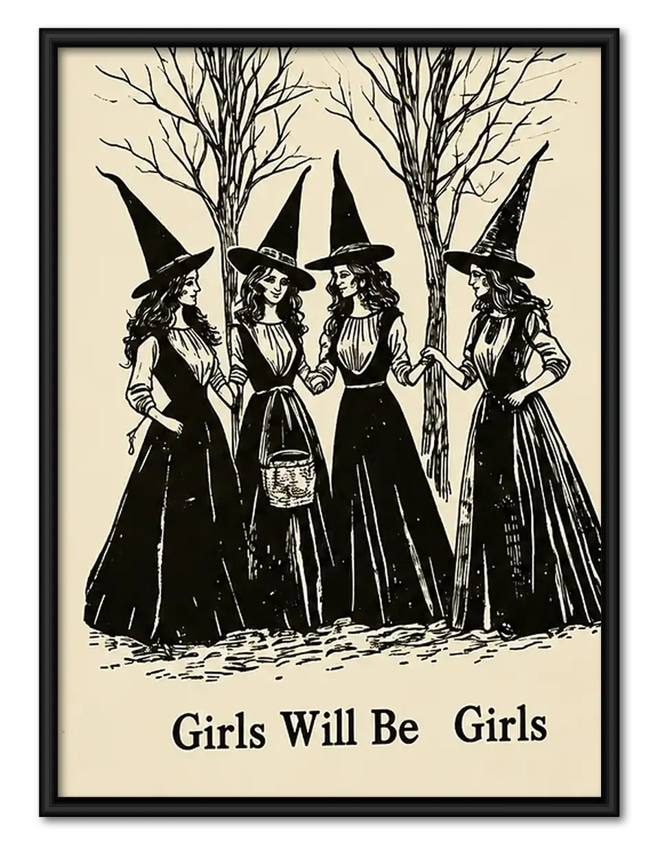 Girls Will Be Girls Witch Wall Art 1