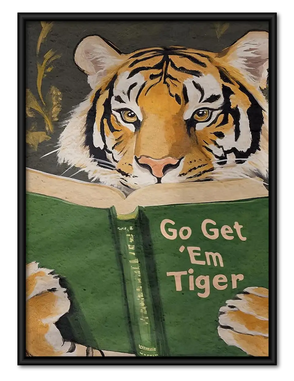 Go Get Em Tiger Reading Wall Art 1