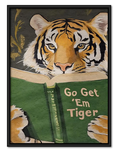 Go Get Em Tiger Reading Wall Art 1