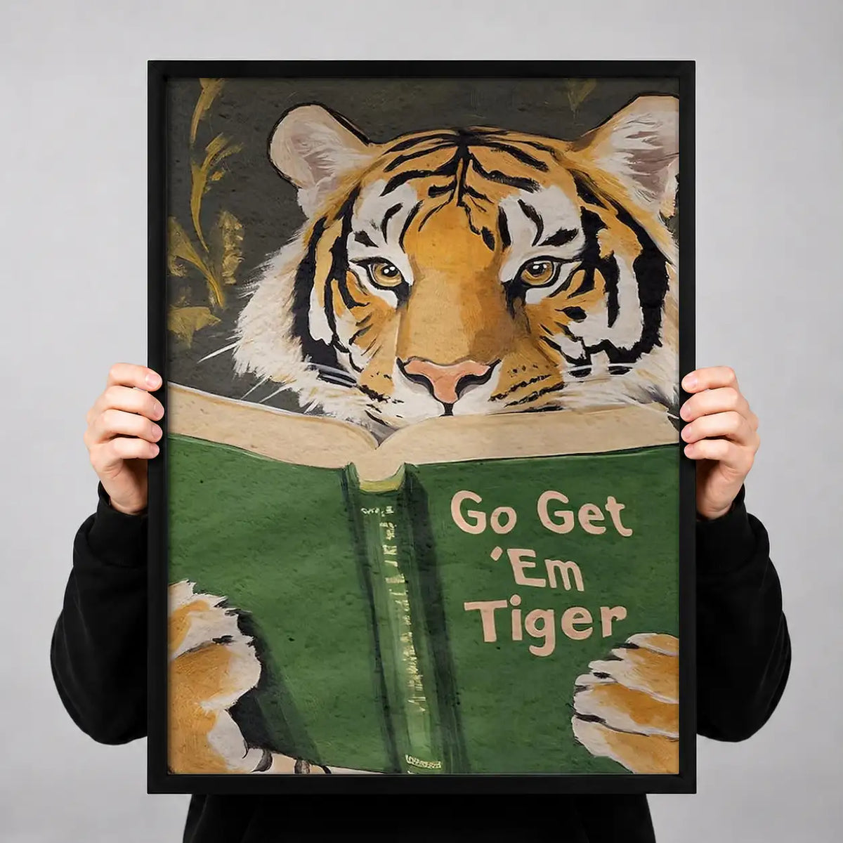Go Get Em Tiger Reading Wall Art 3