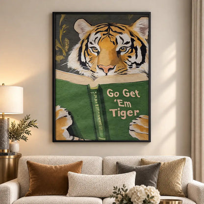 Go Get Em Tiger Reading Wall Art 5