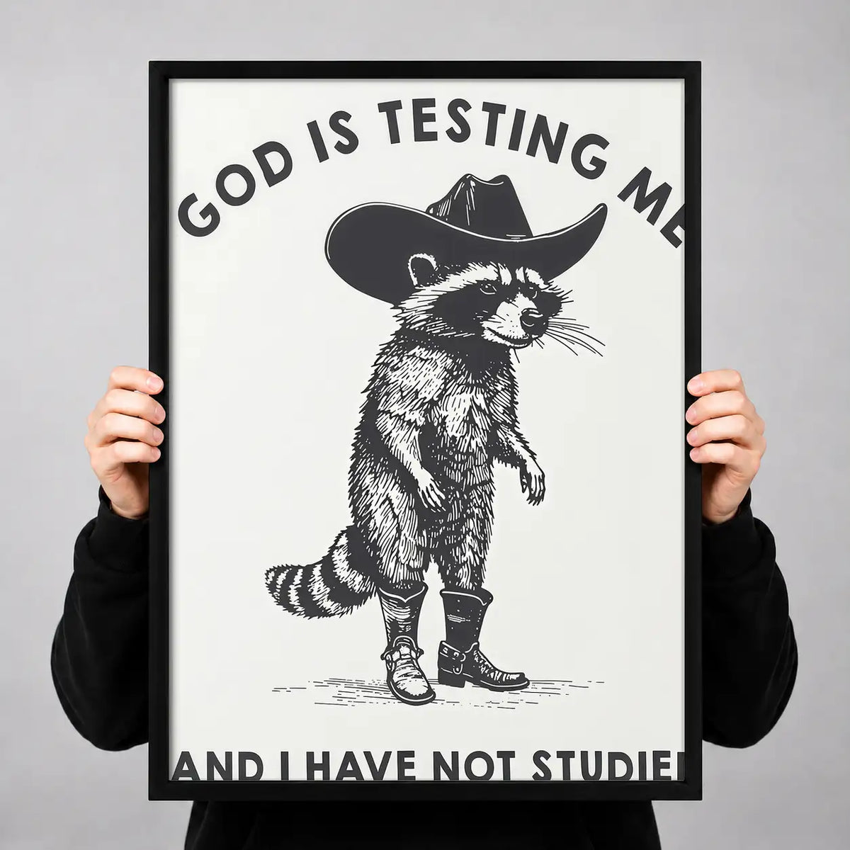 God Is Testing Me Raccoon Wall Art 3