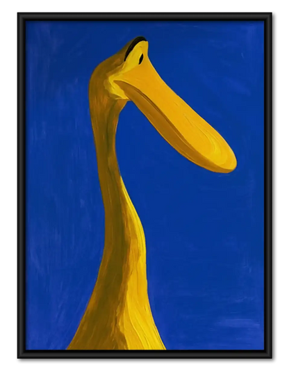 Golden Horse Head on Blue Wall Art 1