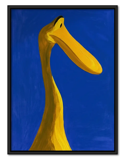 Golden Horse Head on Blue Wall Art