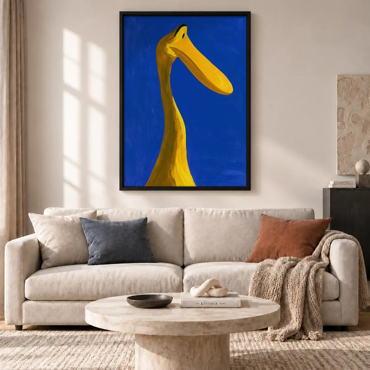Golden Horse Head on Blue Wall Art 2