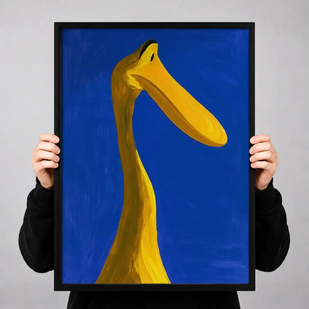 Golden Horse Head on Blue Wall Art 3