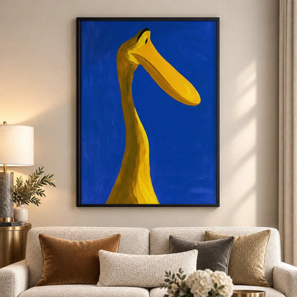 Golden Horse Head on Blue Wall Art 5