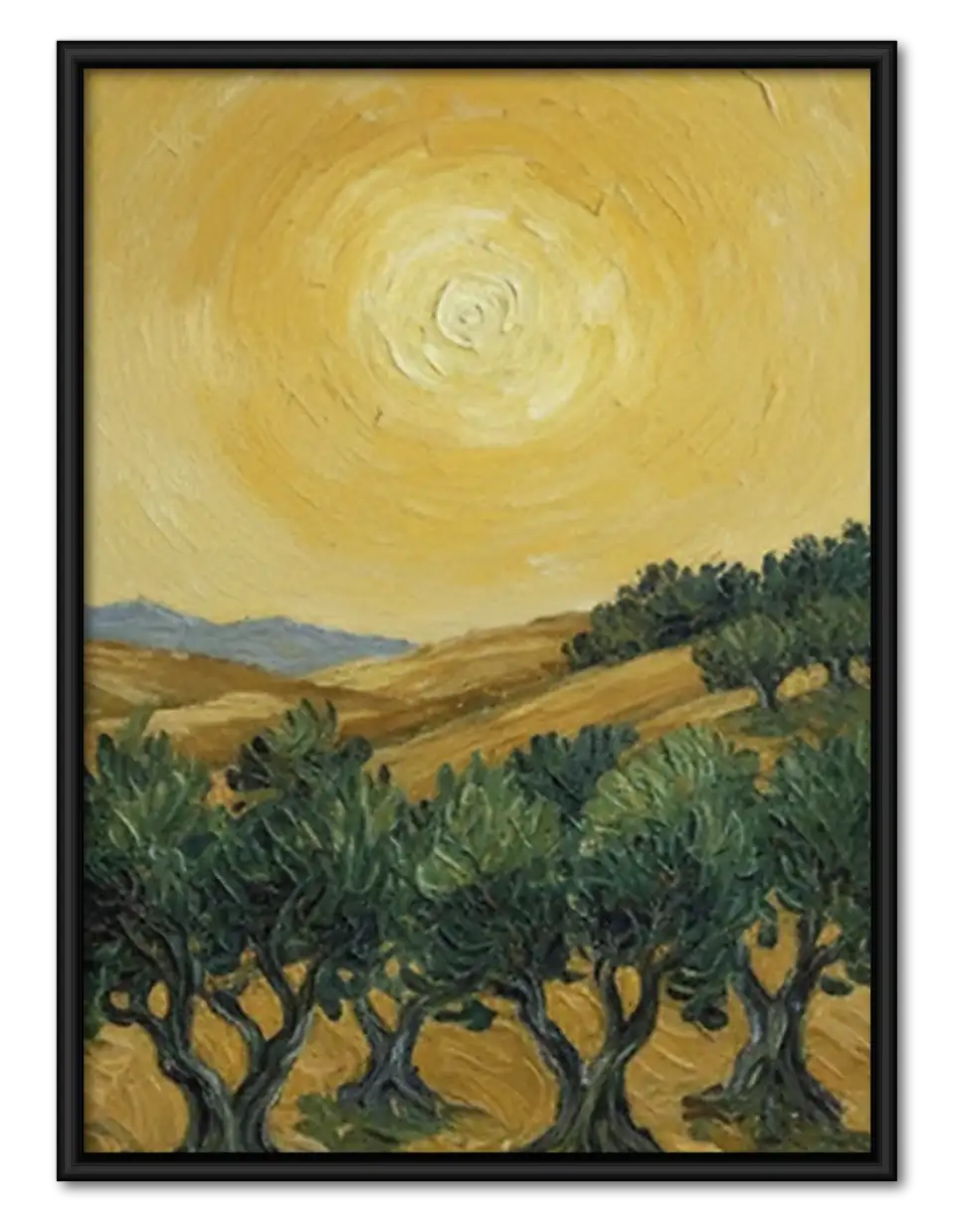 Golden Olive Grove Landscape Wall Art 1