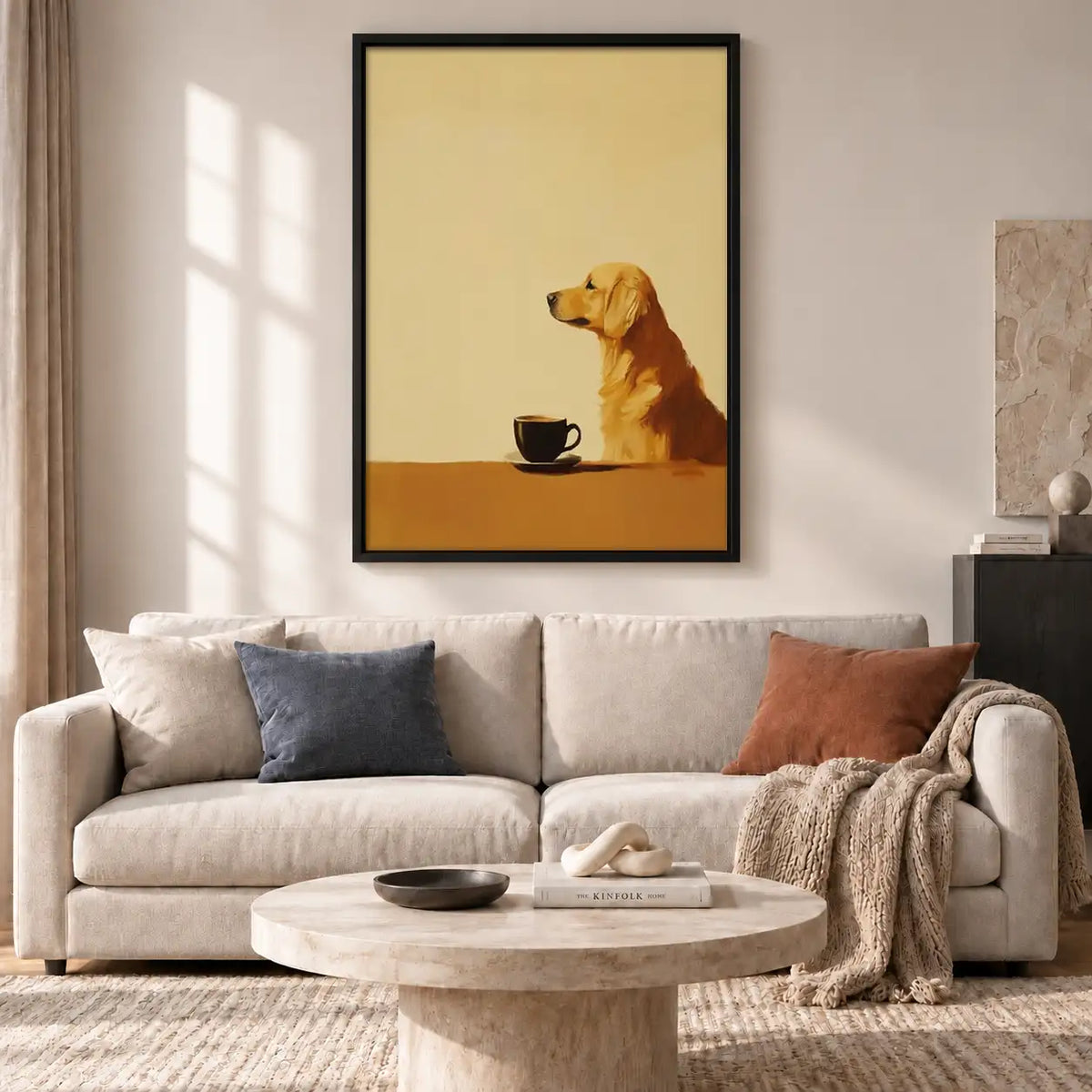 Golden Retriever Waiting for Coffee Wall Art 2