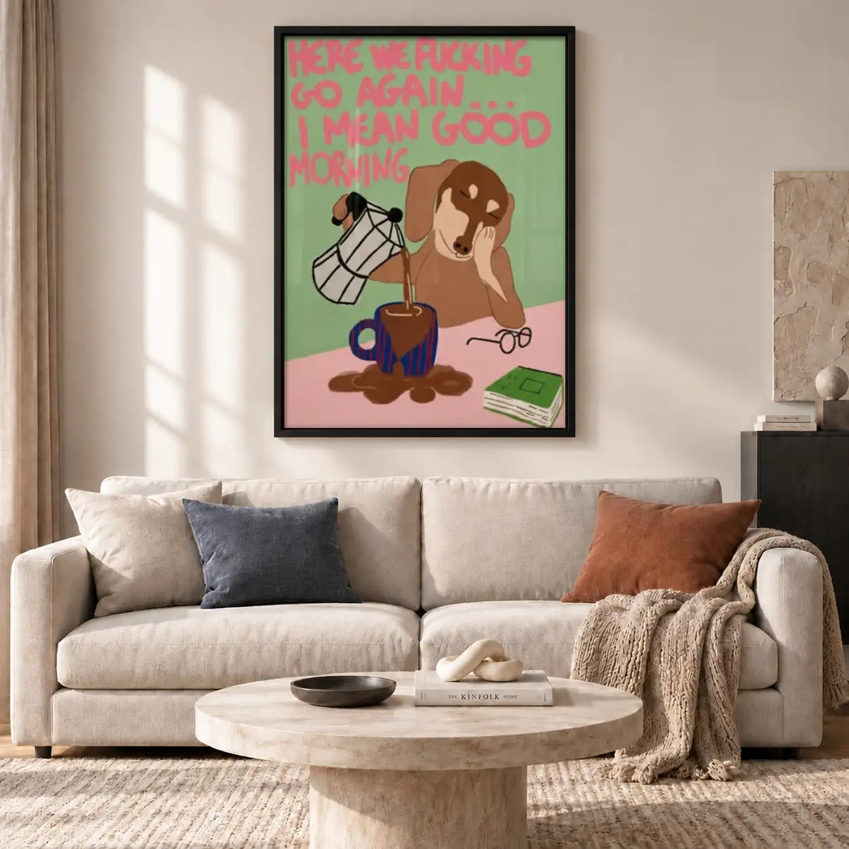 Good Morning Coffee Spill Dog Wall Art 2