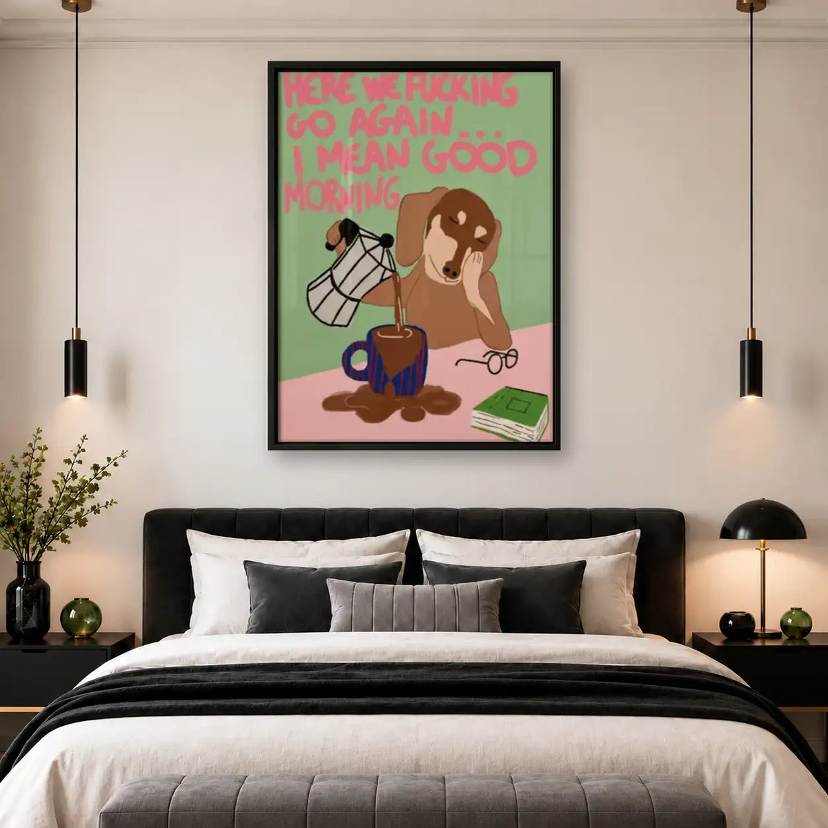 Good Morning Coffee Spill Dog Wall Art 4