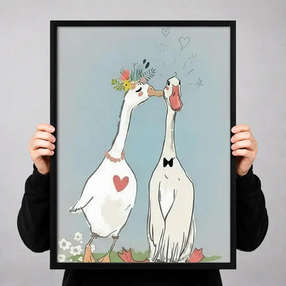Goose Couple with Red Heart Wall Art 3