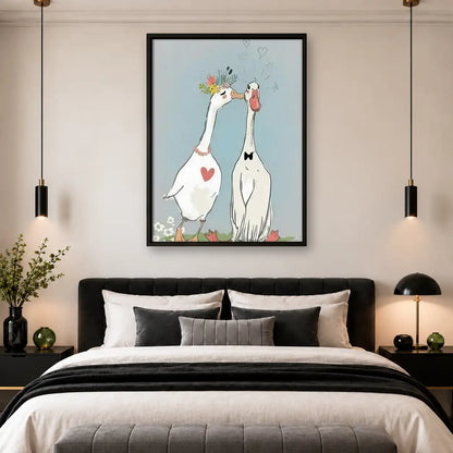 Goose Couple with Red Heart Wall Art 4