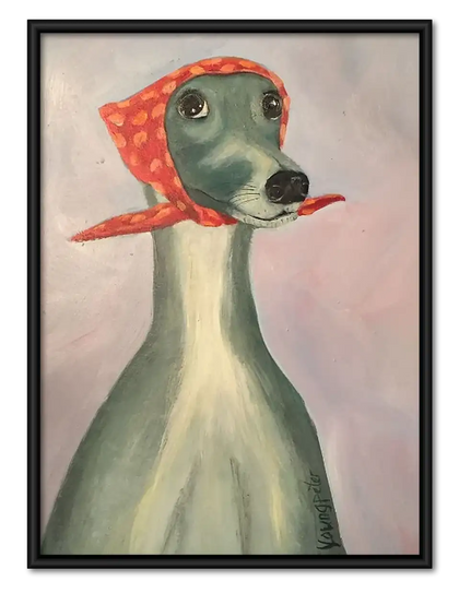 Goose Wearing Red Scarf Portrait Wall Art