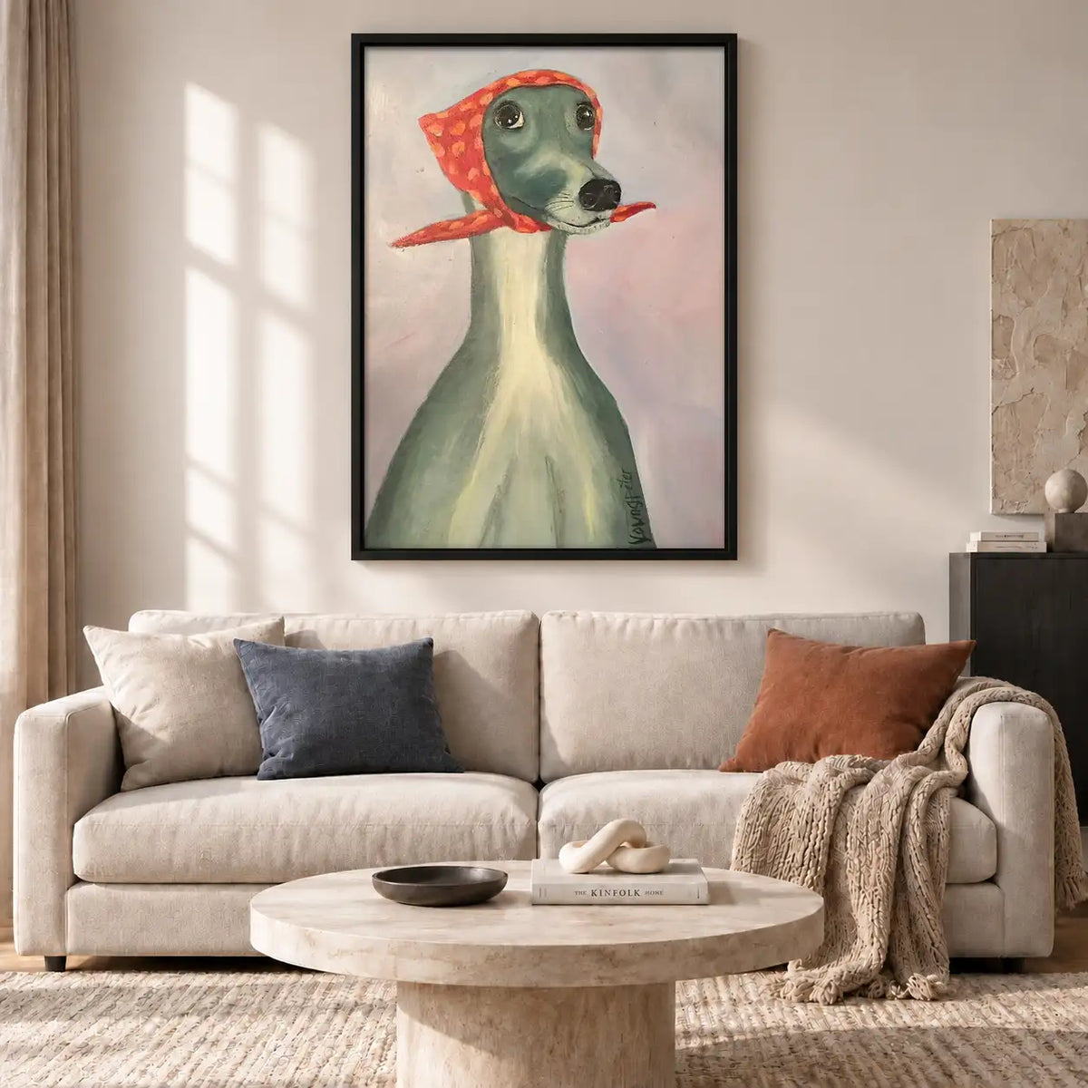 Goose Wearing Red Scarf Portrait Wall Art 2