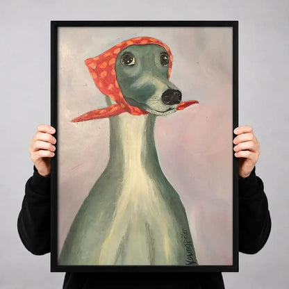 Goose Wearing Red Scarf Portrait Wall Art 3