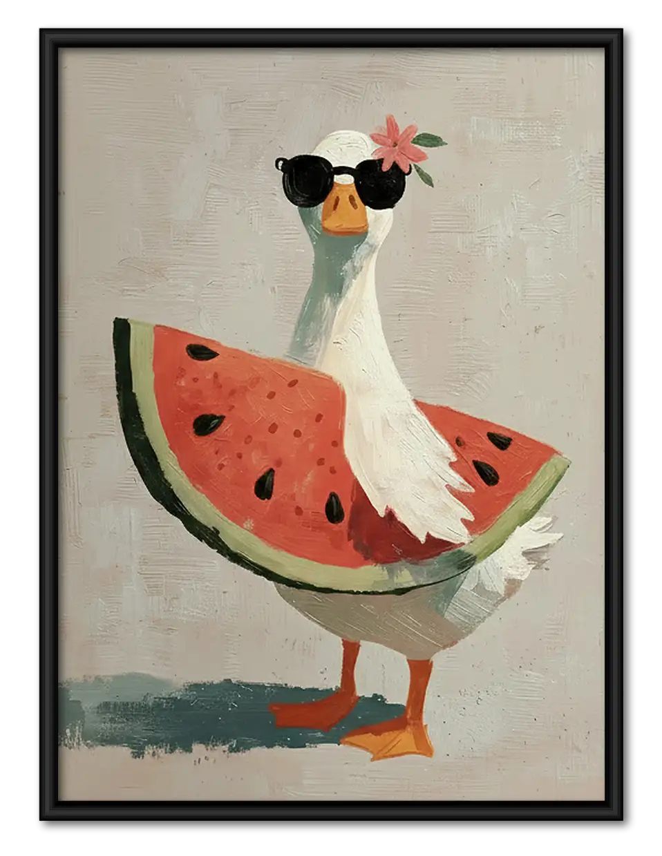 Goose Wearing Watermelon Dress Wall Art 1
