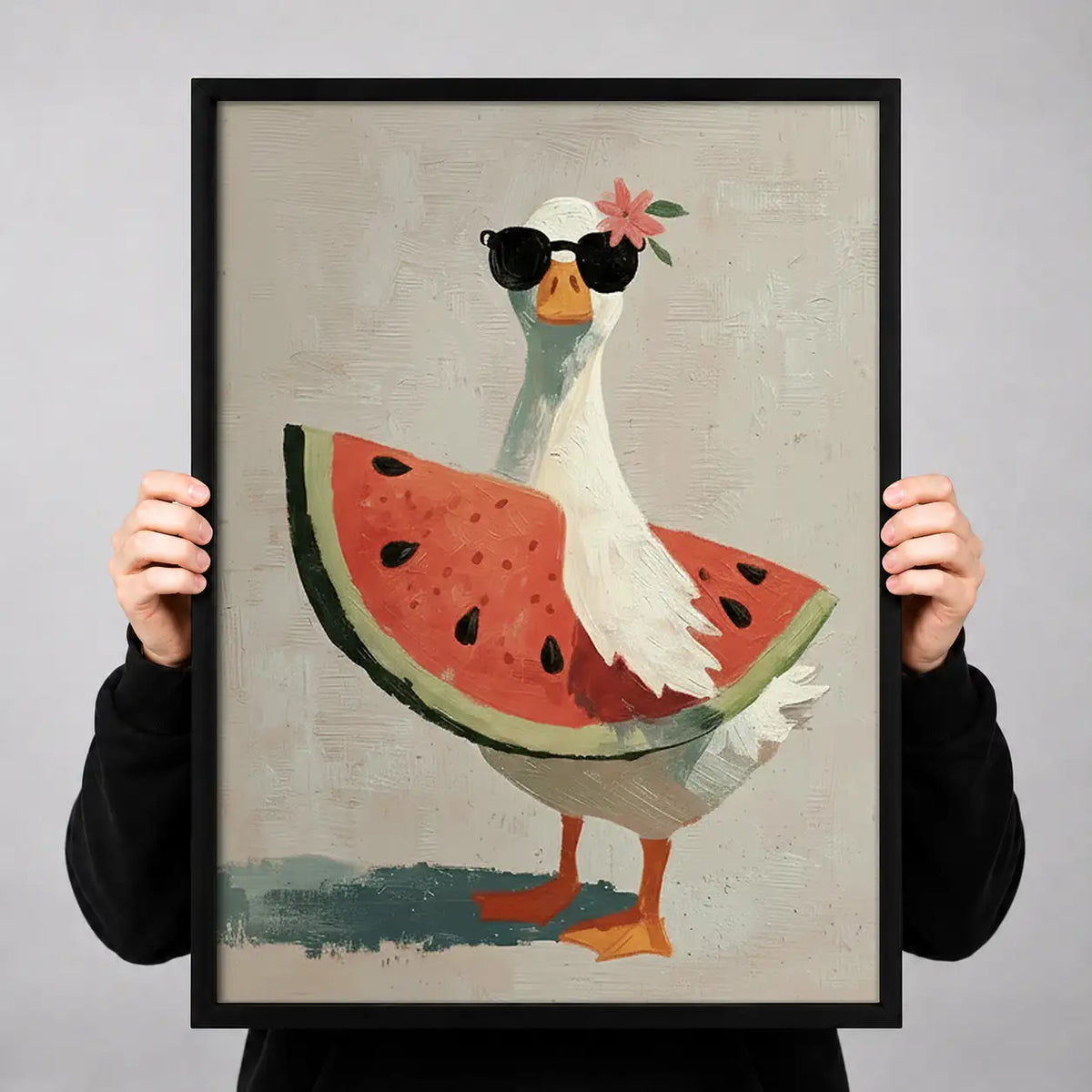 Goose Wearing Watermelon Dress Wall Art 3