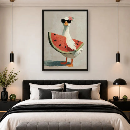 Goose Wearing Watermelon Dress Wall Art 4