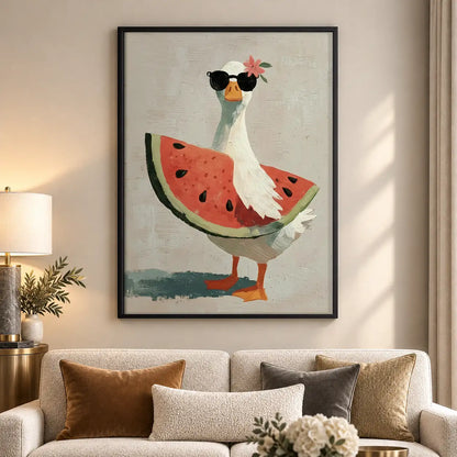 Goose Wearing Watermelon Dress Wall Art 5