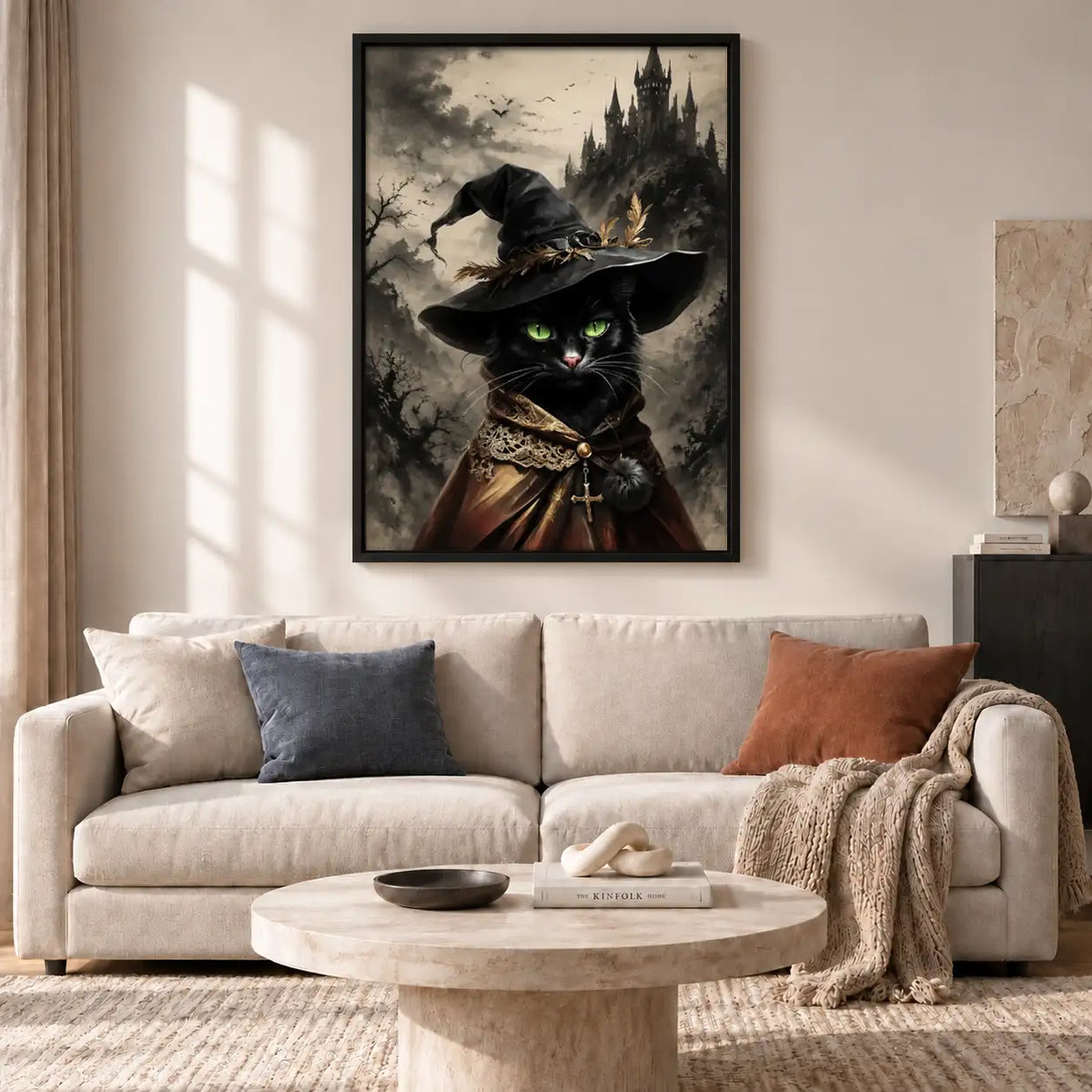 Gothic Witch Cat Portrait Wall Art 2