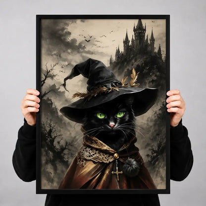 Gothic Witch Cat Portrait Wall Art 3
