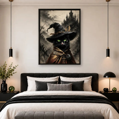 Gothic Witch Cat Portrait Wall Art 4