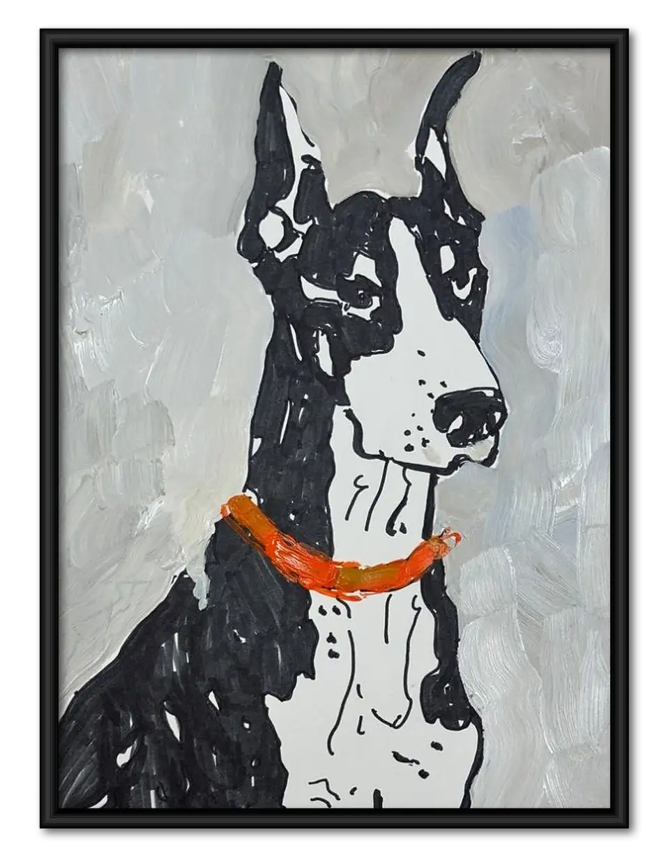 Great Dane Painterly Portrait Wall Art 1