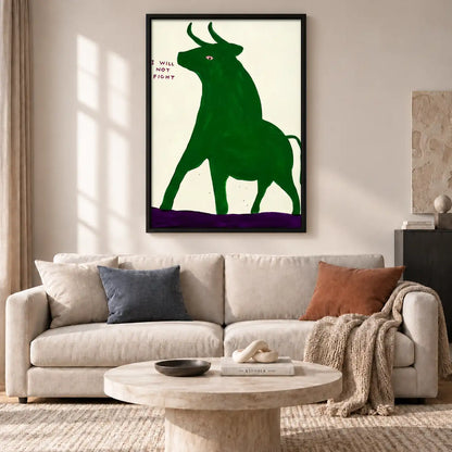 Green Bull Graphic Wall Art 2