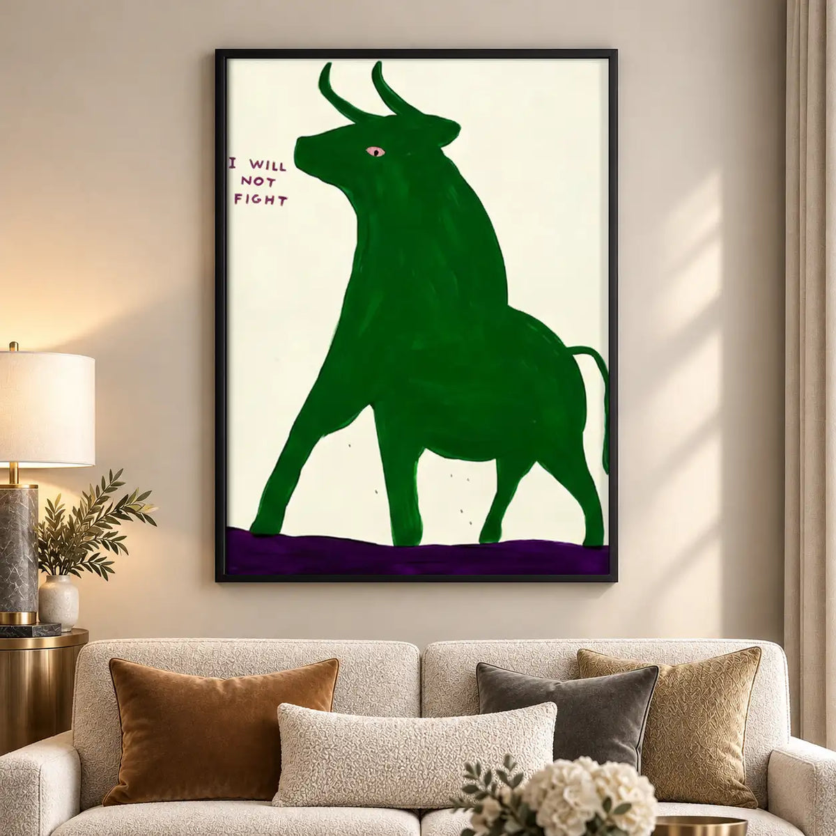 Green Bull Graphic Wall Art 5