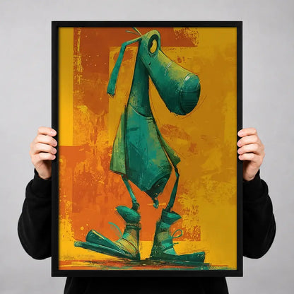 Green Dog Walking Upright Wall Art 3