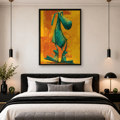 Green Dog Walking Upright Wall Art 4