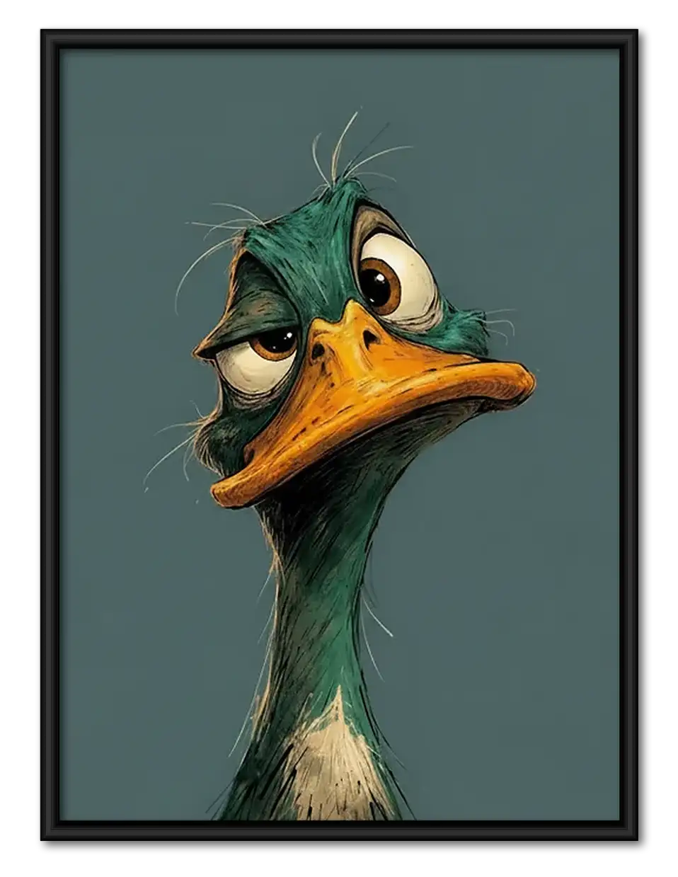 Green Duck Portrait Wall Art 1