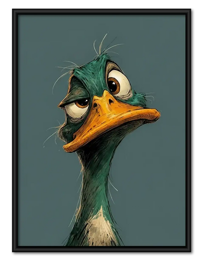Green Duck Portrait Wall Art