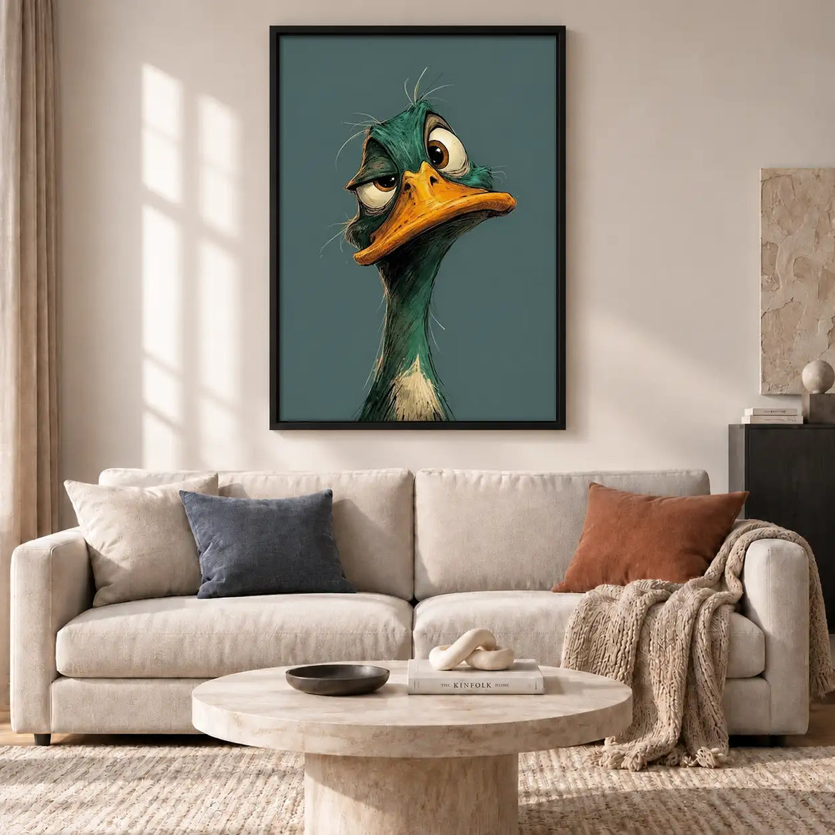 Green Duck Portrait Wall Art 2