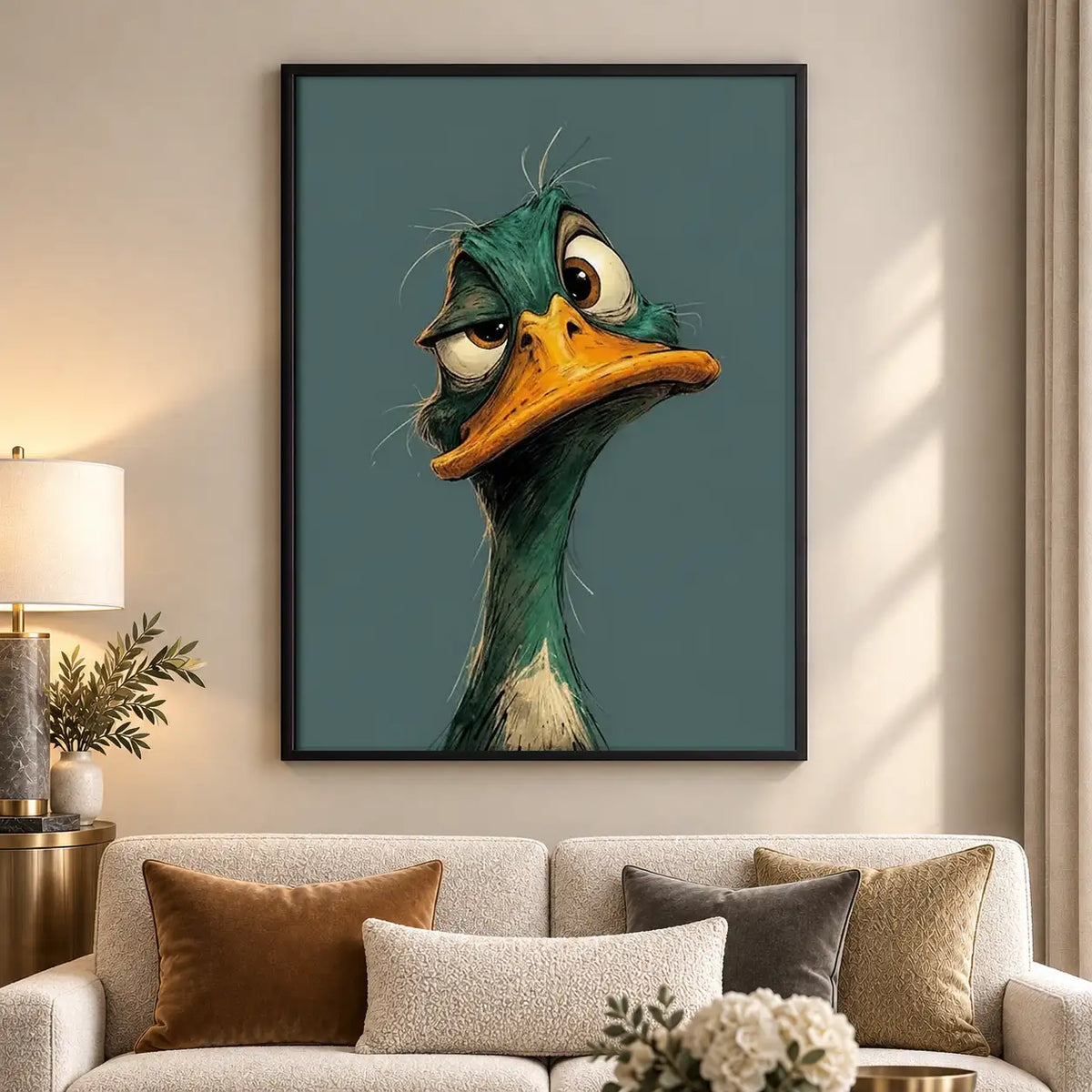 Green Duck Portrait Wall Art 5