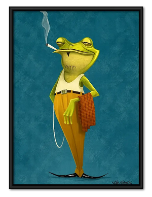 Green Frog Ringmaster Portrait Wall Art