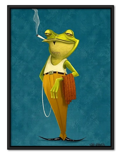 Green Frog Ringmaster Portrait Wall Art 1