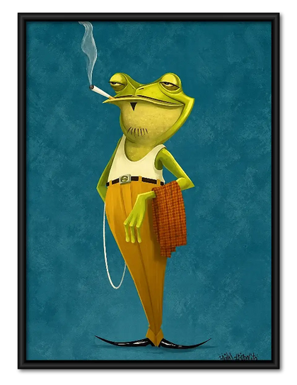 Green Frog Ringmaster Portrait Wall Art