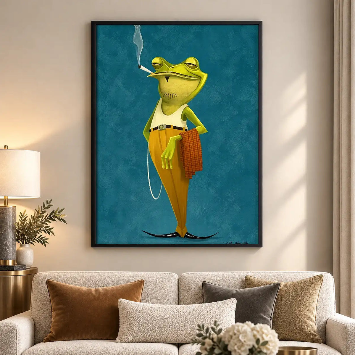 Green Frog Ringmaster Portrait Wall Art 5