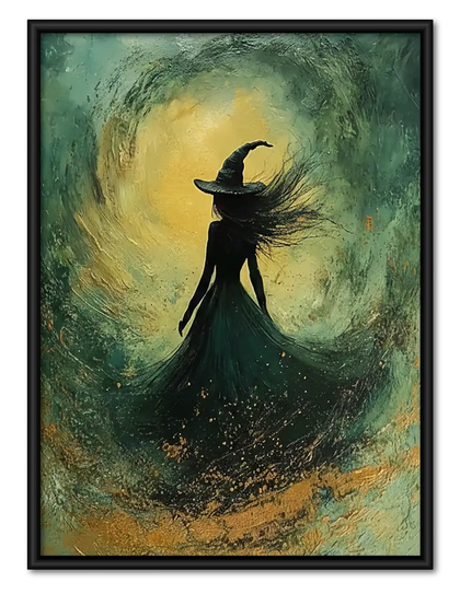 Green Witch in Swirling Mist Wall Art